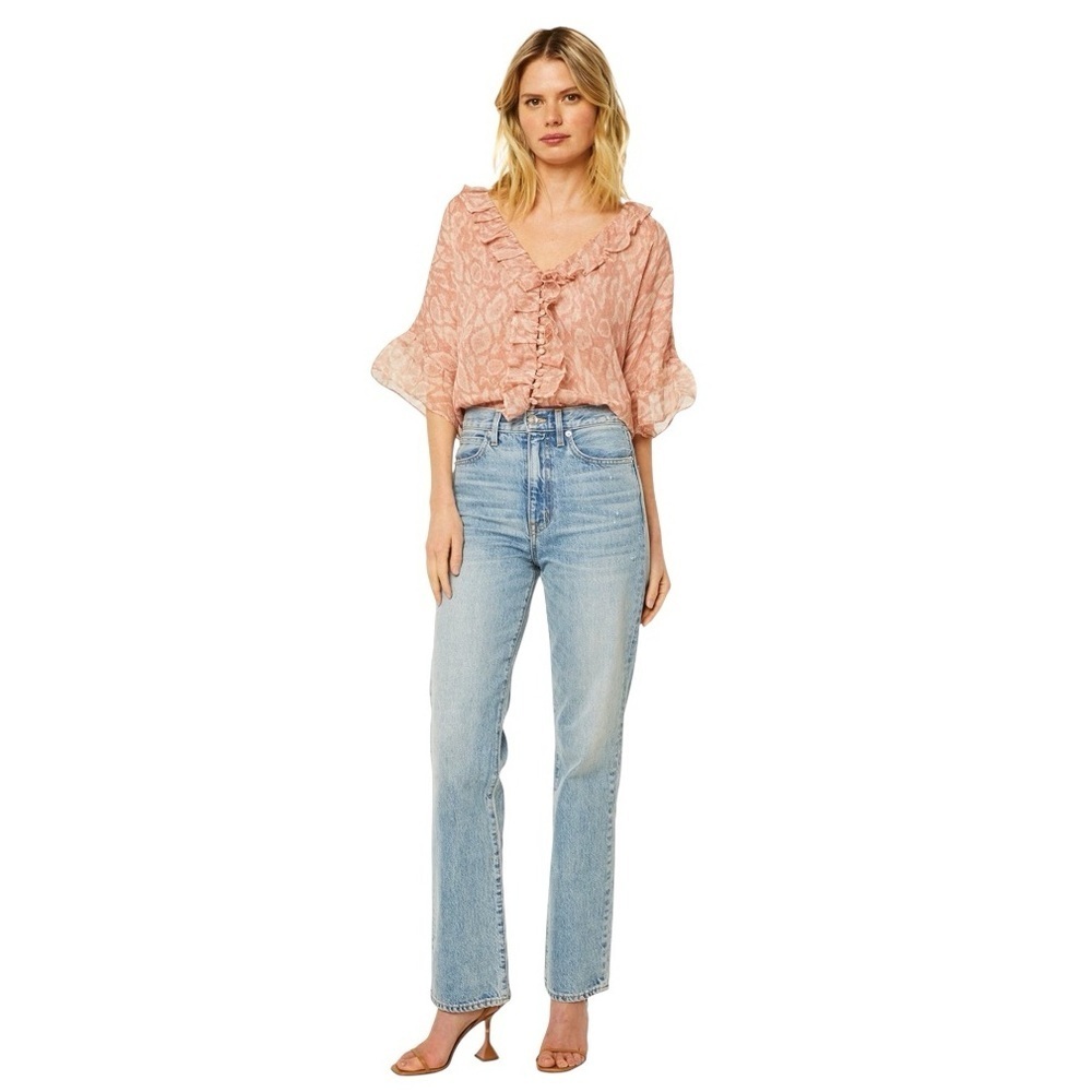 MISA LOS ANGELES LINDSAY TOP - ROSE PYTHON, Size XS NWT Runs Oversized
